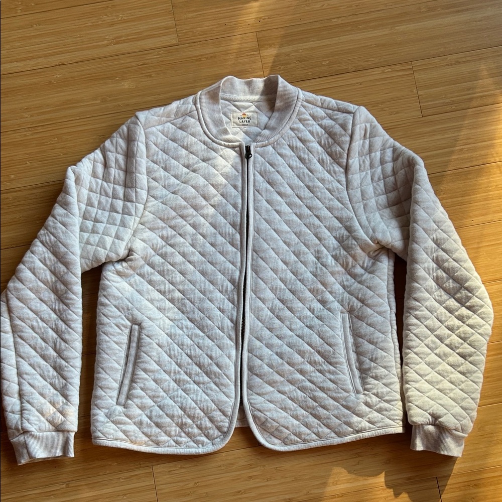 Marine Layer Cream Quilted Jacket